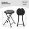 Costway 1/2 PCS 18"H Folding Stool Portable & Foldable Camping Chair with Built-in Handle Black